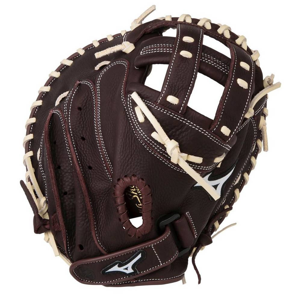 Mizuno Women's Franchise Series Fastpitch Softball Catcher’s Mitt 34" Coffee/Silver (312473-XVF)